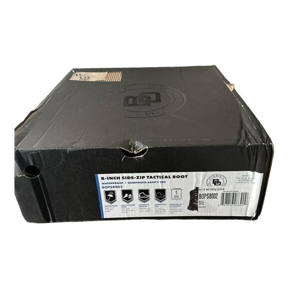 BD Battle Ops 8” Tactical Boots Side Zip Waterproof Size 9.5 Medium Black - Picture 9 of 9